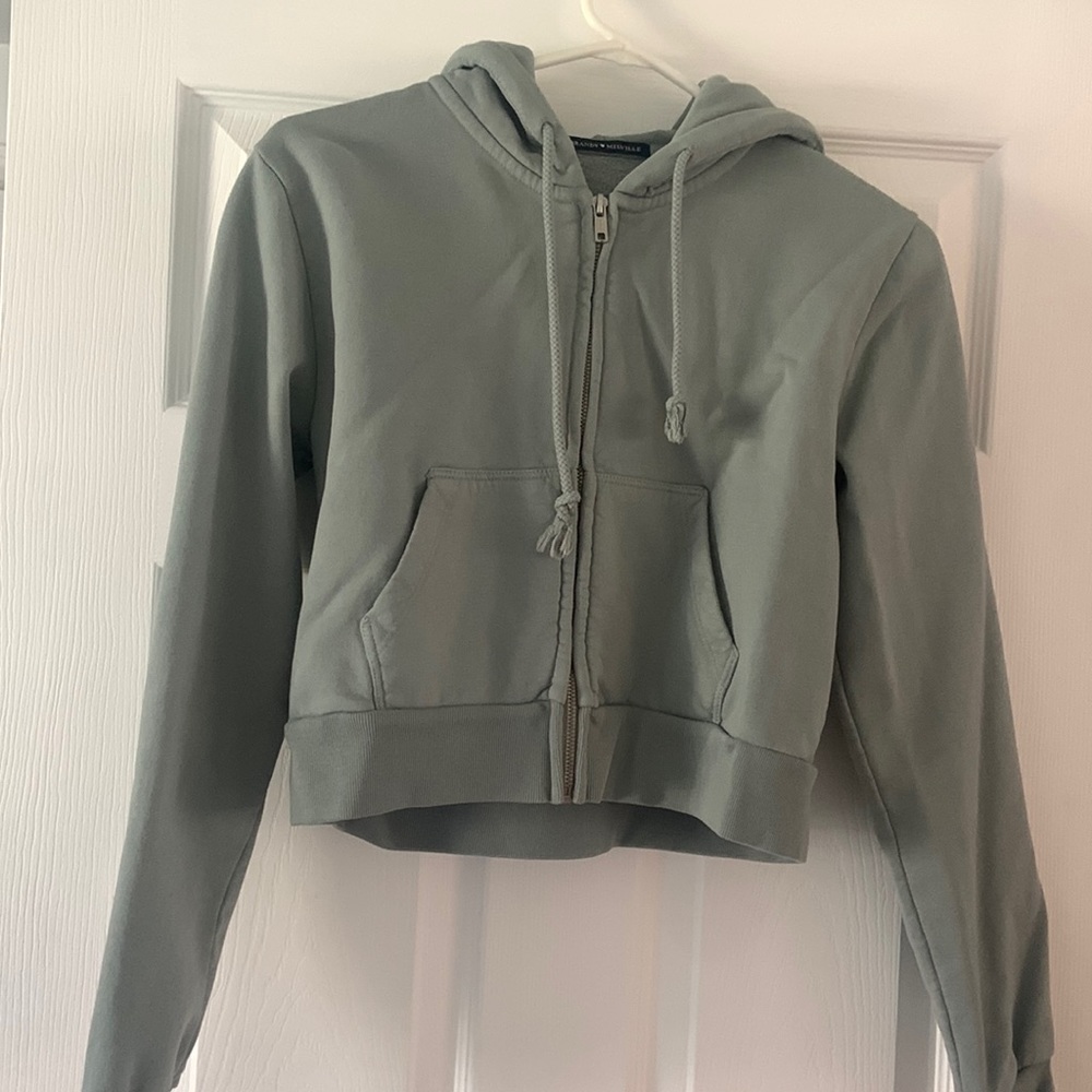 Women's Sage Green Zip-Up Hoodie